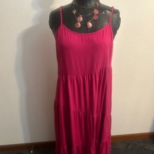 Anrabess Pink tiered Maxi sundress, size L